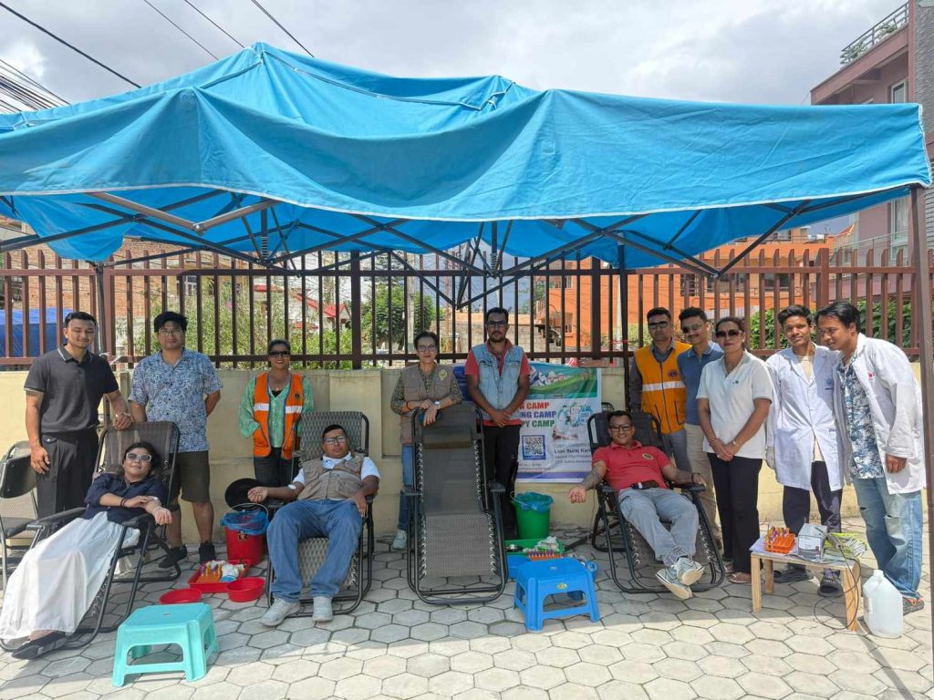Lions & Leo Clubs Blood Donation Drive at Bhaisepati